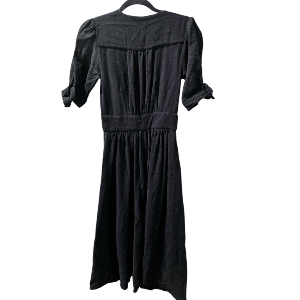Free People Love Of My Life Black Midi Button Down Dress Size XS Cotton $108 - Picture 8 of 9
